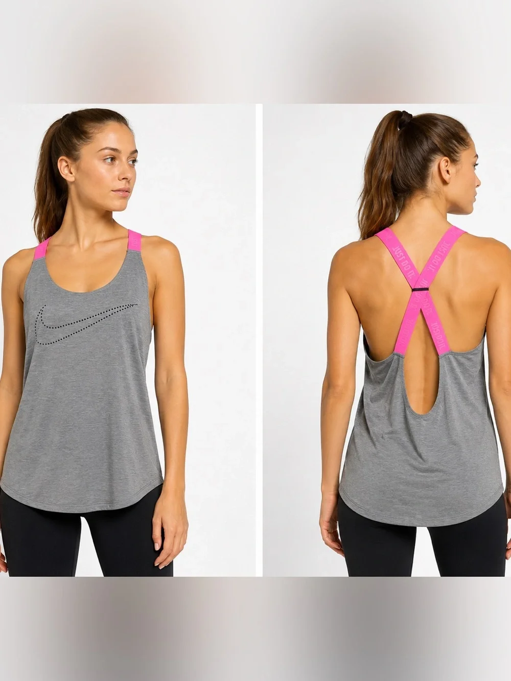 Nike Gray Tank with Bright Pink Strappy Back